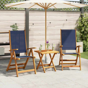 vidaXL Tuinstoelen inklapbaar 2 st massief acaciahout en textileen