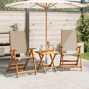 vidaXL Tuinstoelen inklapbaar 2 st massief acaciahout en textileen