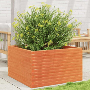 vidaXL Plantenbak 80x80x46 cm massief grenenhout wasbruin