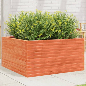 vidaXL Plantenbak 90x90x46 cm massief grenenhout wasbruin