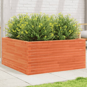 vidaXL Plantenbak 100x100x46 cm massief grenenhout wasbruin
