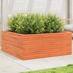 vidaXL Plantenbak 110x110x46 cm massief grenenhout wasbruin