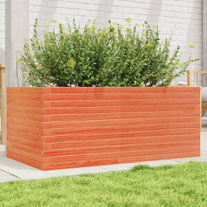 vidaXL Plantenbak 110x60x46 cm massief grenenhout wasbruin
