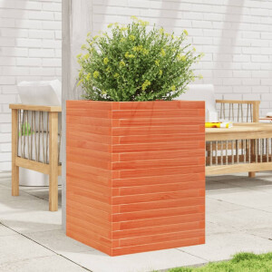 vidaXL Plantenbak 50x50x68,5 cm massief grenenhout wasbruin