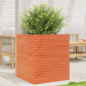 vidaXL Plantenbak 60x60x68,5 cm massief grenenhout wasbruin
