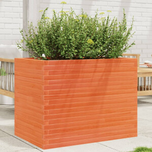 vidaXL Plantenbak 90x60x68,5 cm massief grenenhout wasbruin