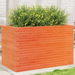 vidaXL Plantenbak 110x60x68,5 cm massief grenenhout wasbruin