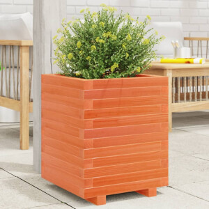 vidaXL Plantenbak 40x40x49,5 cm massief grenenhout wasbruin