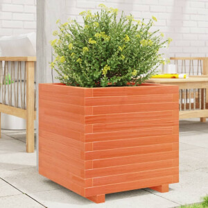 vidaXL Plantenbak 50x50x49,5 cm massief grenenhout wasbruin