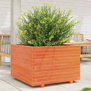 vidaXL Plantenbak 70x70x49,5 cm massief grenenhout wasbruin