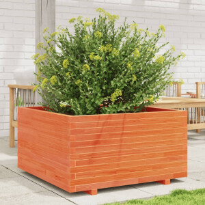 vidaXL Plantenbak 90x90x49,5 cm massief grenenhout wasbruin