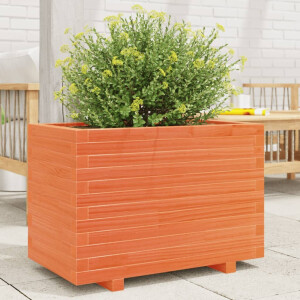vidaXL Plantenbak 70x40x49,5 cm massief grenenhout wasbruin