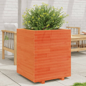 vidaXL Plantenbak 60x60x72,5 cm massief grenenhout wasbruin