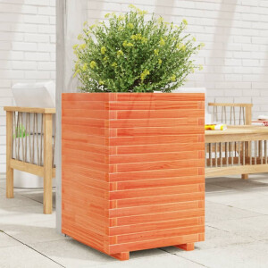 vidaXL Plantenbak 50x50x72 cm massief grenenhout wasbruin