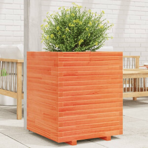 vidaXL Plantenbak 60x60x72 cm massief grenenhout wasbruin