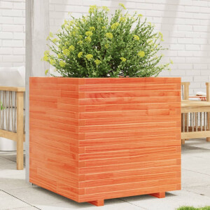 vidaXL Plantenbak 70x70x72 cm massief grenenhout wasbruin