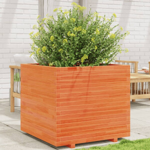 vidaXL Plantenbak 80x80x72 cm massief grenenhout wasbruin