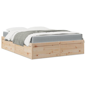 vidaXL Bed met matras massief grenenhout 140x200 cm
