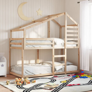 vidaXL Stapelbedframe zonder matras massief grenenhout 90x200 cm