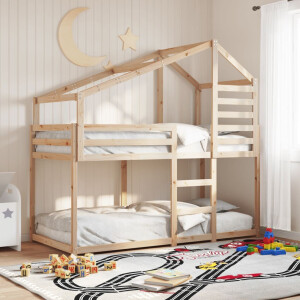 vidaXL Stapelbedframe zonder matras massief grenenhout 90x190 cm