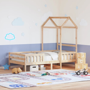vidaXL Bedframe met huisje massief grenenhout 100x200 cm