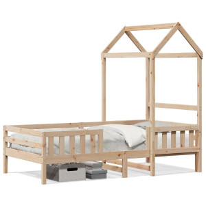 vidaXL Bedframe met huisje massief grenenhout 80x200 cm