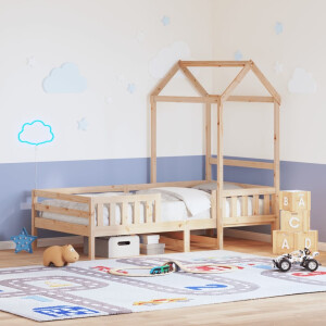 vidaXL Bedframe met huisje massief grenenhout 75x190 cm