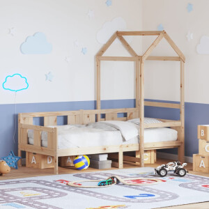 vidaXL Slaapbank met huisje 90x190 cm massief grenenhout