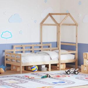 vidaXL Slaapbank met huisje 90x190 cm massief grenenhout