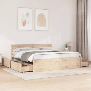 vidaXL Bedframe zonder matras massief grenenhout 200x200 cm