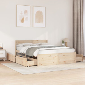 vidaXL Bedframe zonder matras massief grenenhout 140x200 cm