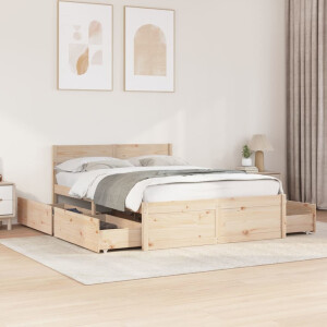 vidaXL Bedframe zonder matras massief grenenhout 120x190 cm