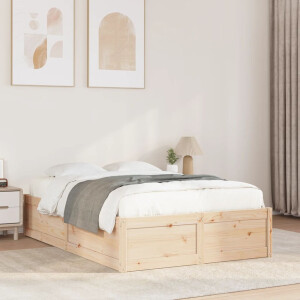 vidaXL Bedframe zonder matras massief grenenhout 135x190 cm