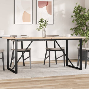 vidaXL Eettafel O-frame 180x90x75 cm massief grenenhout en staal