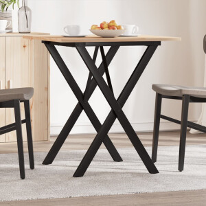 vidaXL Eettafel X-frame 70x70x75 cm massief grenenhout en staal