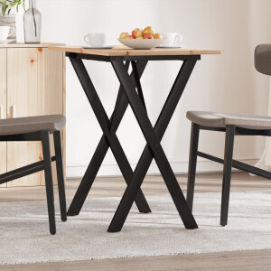 vidaXL Eettafel X-frame 80x50x75 cm massief grenenhout en staal