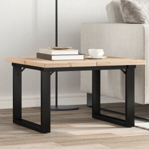 vidaXL Salontafel O-frame 70x70x40,5 cm grenenhout en staal