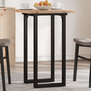 vidaXL Eettafel O-frame 50x50x75,5 cm massief grenenhout en staal