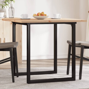 vidaXL Eettafel O-frame 80x80x75,5 cm massief grenenhout en staal