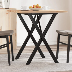 vidaXL Eettafel X-frame 70x70x75,5 cm massief grenenhout en staal