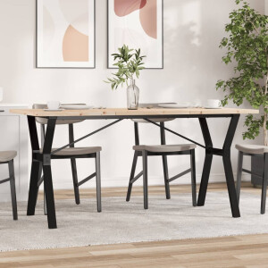 vidaXL Eettafel Y-frame 160x80x75,5 cm massief grenenhout en staal