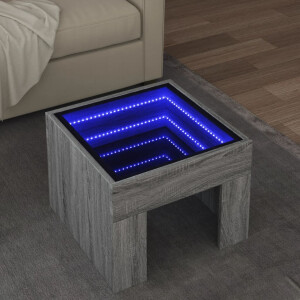 vidaXL Salontafel met Infinity LED 40x40x30 cm grijs sonoma eikenkleur