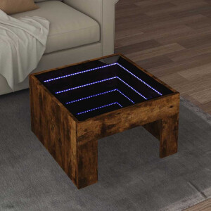 vidaXL Salontafel met Infinity LED 50x50x30 cm gerookt eikenkleurig