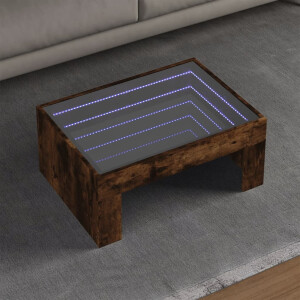 vidaXL Salontafel met Infinity LED 70x50x30 cm gerookt eikenkleurig