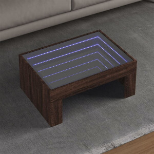 vidaXL Salontafel met Infinity LED 70x50x30 cm bruin eikenkleurig