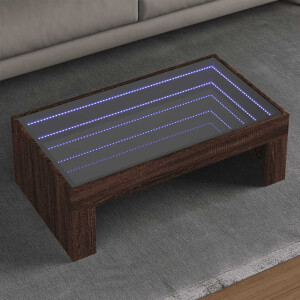 vidaXL Salontafel met Infinity LED 90x50x30 cm bruin eikenkleurig