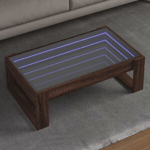 vidaXL Salontafel met Infinity LED 90x53x30 cm bruin eikenkleurig