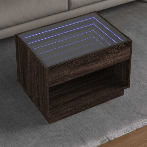 vidaXL Salontafel met Infinity LED 70x50x50 cm bruin eikenkleurig