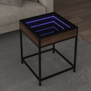 vidaXL Salontafel met Infinity LED 40x40x51 cm bruin eikenkleurig