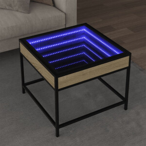 vidaXL Salontafel met Infinity LED 50x50x41 cm sonoma eikenkleurig